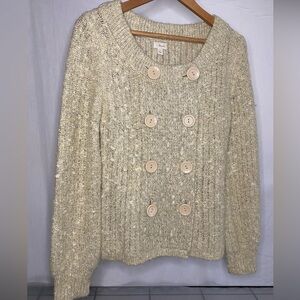 frenchi Large Cardigan Sweater Button Up Granny Wool Blend